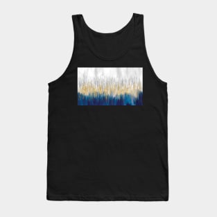 White Gold Blue Abstract Art Tank Top